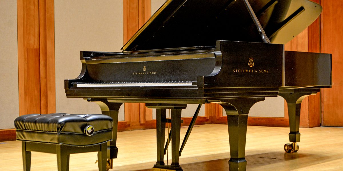 Longy School of Music's Pickman Hall Steinway Piano, 
image by Chloe Bartlett