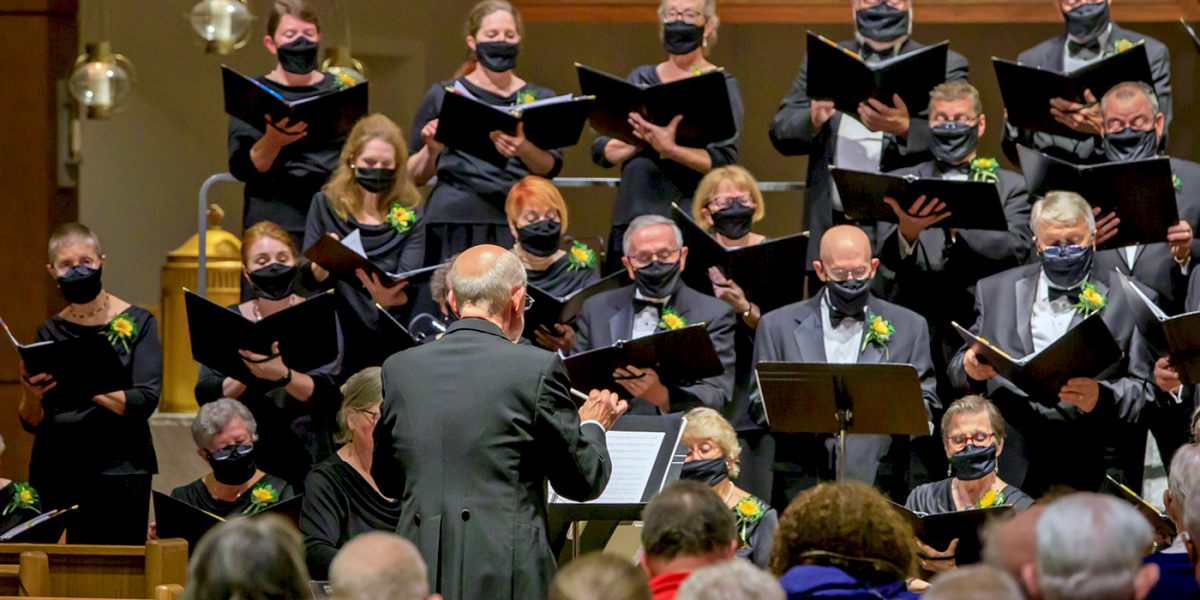 Pilgrim Festival Chorus in concert, image by Denise Maccaferri, 2021