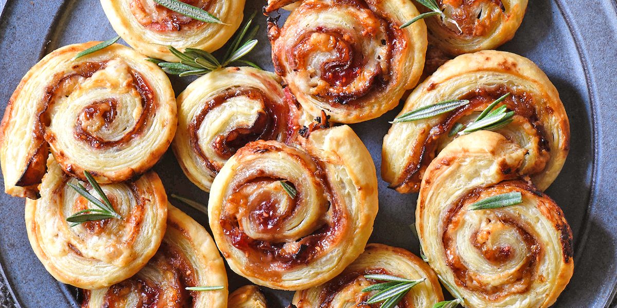 Cranberry, Parmesan and Prosciutto Pinwheels, recipe by Michelle McGrath