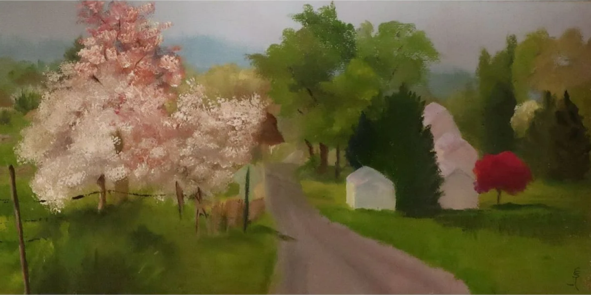 Spring Lane, a painting by SAA member artist Carol Frieswick, courtesy image